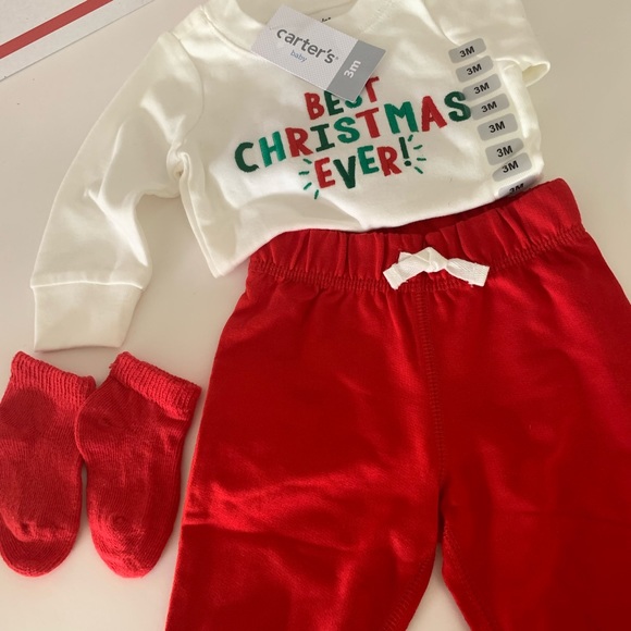 Carters First Christmas 3 Months Best Christmas Ever Rudolph Red Green White - Picture 4 of 9